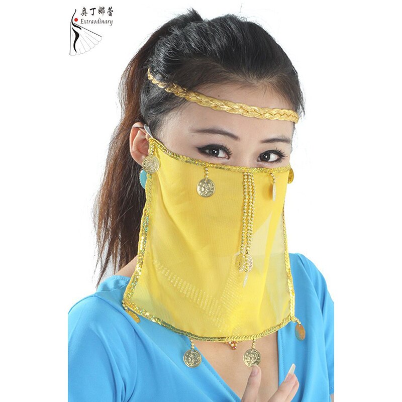 Dancewear Performance Belly Outfit Sequin Accessory for Ladies Belly Dance Veil #B08