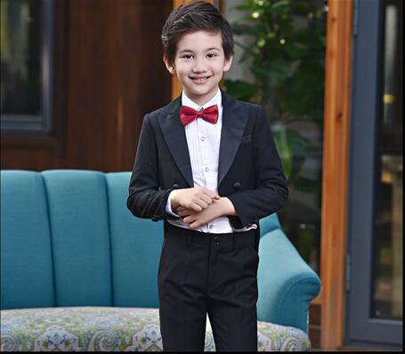 5pcs/set winter Kids Black Tuxedo Suit Boys Blazers Kids Boys Formal Suit Boys Suits for Weddings Children Gentleman Clothes: 6