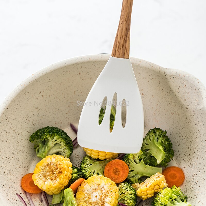 6/7 Pieces Cooking Tools Set Premium Silicone Kitchen Cooking Utensils Set Turner Soup Spoon Strainer Pasta Server Spoon