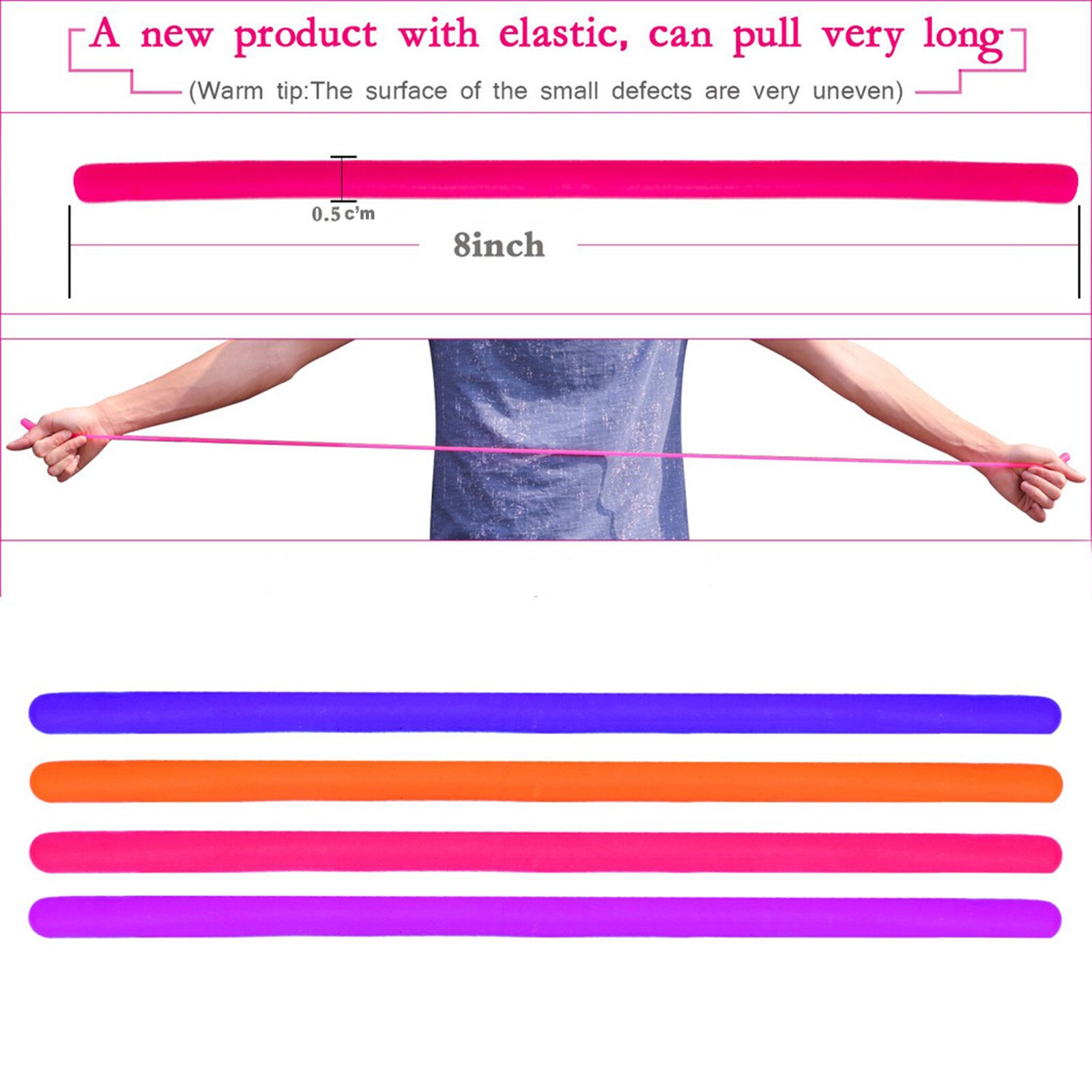 4Pcs Aap Noedels Decompressie Speelgoed Sensory Fidget Stretchy String Speelgoed Voor Kinderen En Adluts Met Verminderen Fidgets Stress Speelgoed