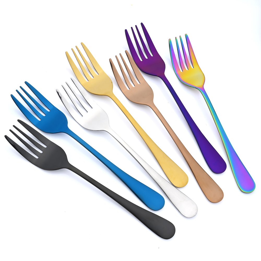 Stainless Steel Serving Spoon Western Restaurant Public Rainbow Cutlery Soup Ladle Colander Fork Shovel Distributing Spoons
