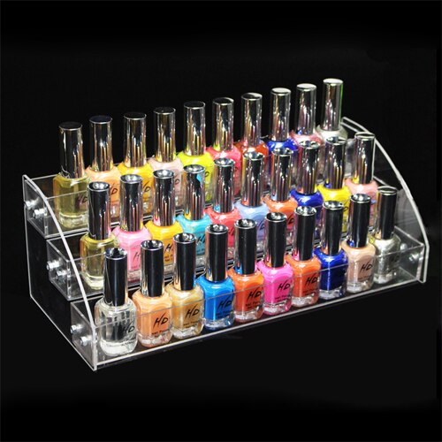 Kosmetika smycken display hylla akryl makeup arrangör läppstift ansiktskräm glasögon ram mask läppstift ram nagellack rack: 3 lager