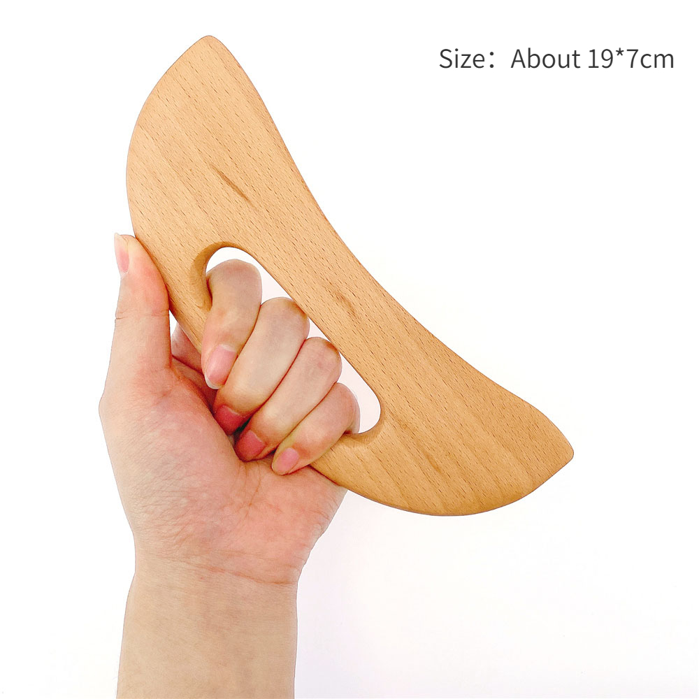 Planche à gratter en bois de hêtre, outil de massage Guasha pour le dos, le cou et le corps, planche de dragage de beauté méridienne satisfaite, planche d'acupuncture,: Noir naturel