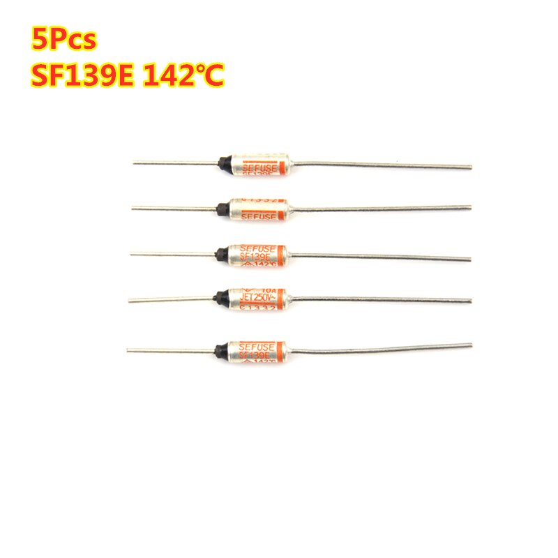 5/10Pcs 250V 10A SF76E/SF119E/SF129E/SF139E/SF188E Thermische Zekering Thermische Cutoffs 77/121/133/142/192/240 ℃ Graden Temperatuur Zekering: SF139E 142 Degree