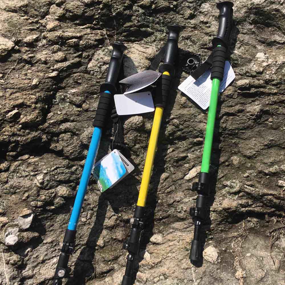 MrY Trekking Pole Walking Stick Walk Cane Aluminum Ski Camping Telescopic Baton Hiking Stick Outdoor Camping Equipment