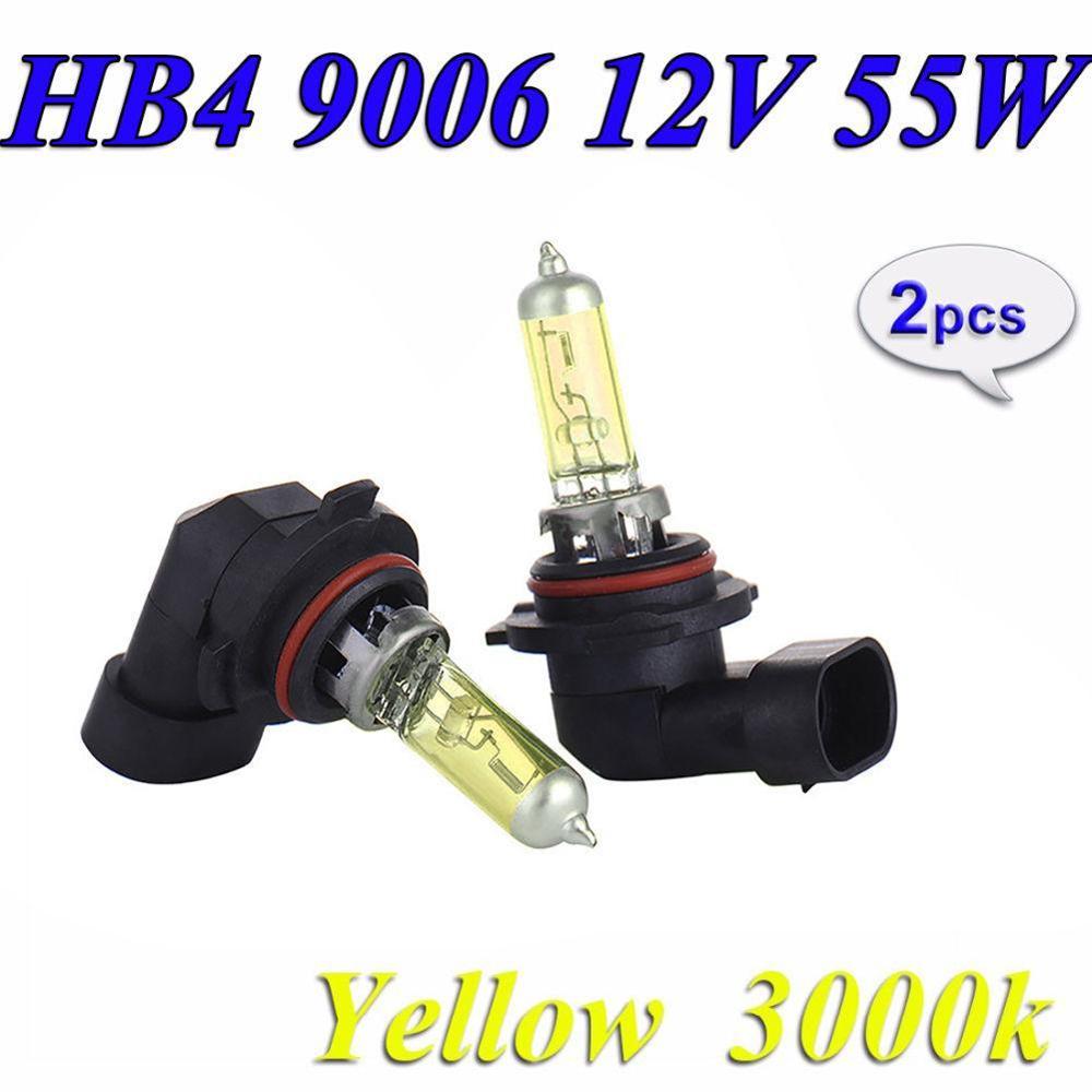 2Pcs HB4 9006 Geel 12V 55W P22d 3000K Halogeen Glazen Lampen Auto Lampen Auto Koplampen helder Licht Super Bron Automob