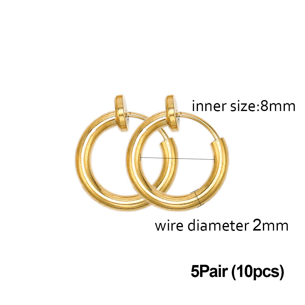 1-5 pares de aros de Clip de acero inoxidable sin agujeros para las orejas sin pendiente de perforación para pendiente de Clip sin perforación fabricación de joyas: Chapado en cobre envejecido