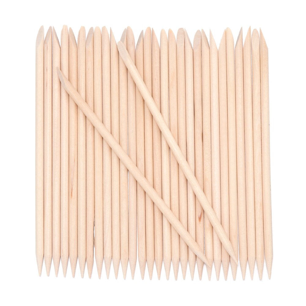 10/30/50/100 pièces bois bâton cuticule dissolvant Orange double extrémité Nail Art conceptions pour manucure pédicure cuticule poussoir ongles outils: M-30pcs
