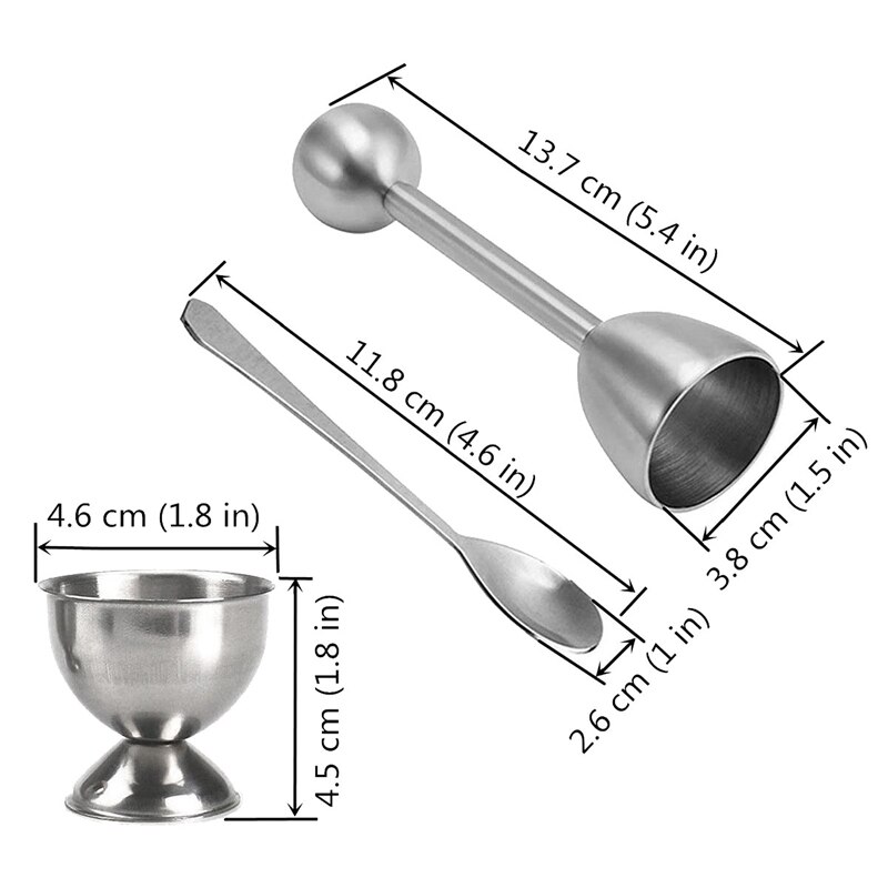 Egg Cutter Topper Set,Stainless Steel Egg Opener Egg Wacker Poached Egg Separator Egg Cracker Tool for Soft & Hard Boiled Eggs