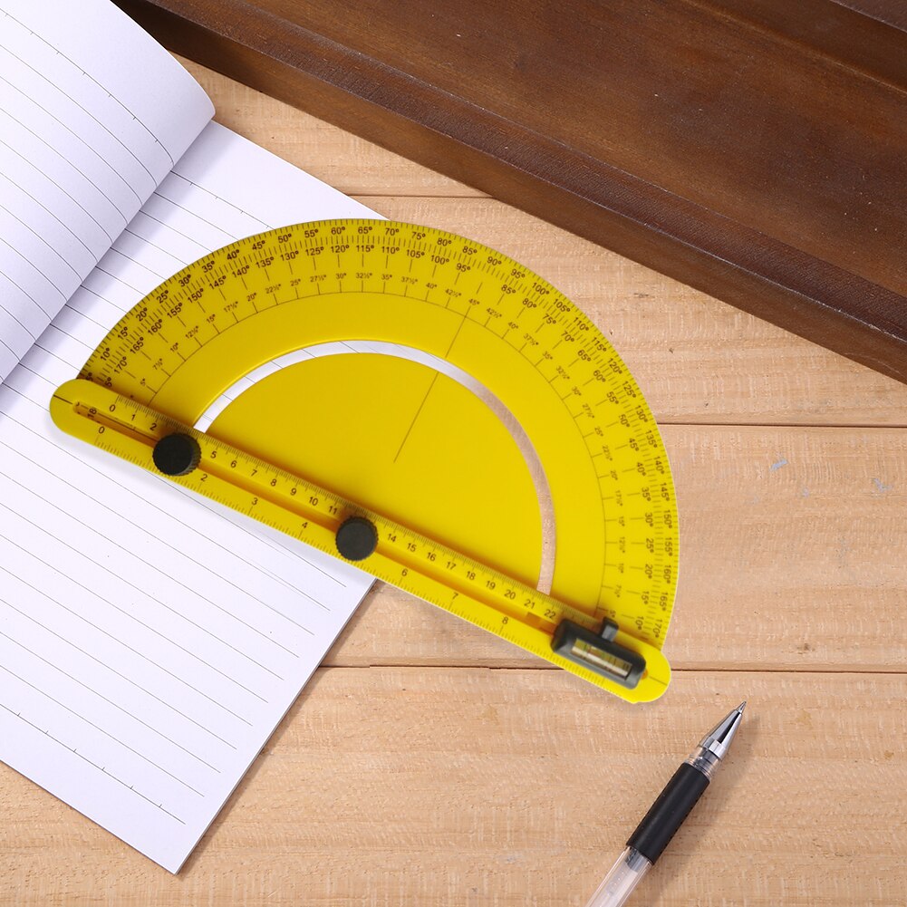0 to 180 Degree Woodworking Angle Ruler Plastic Protractor Angle Measuring Tool Measurement Height Limit Gauge Tools
