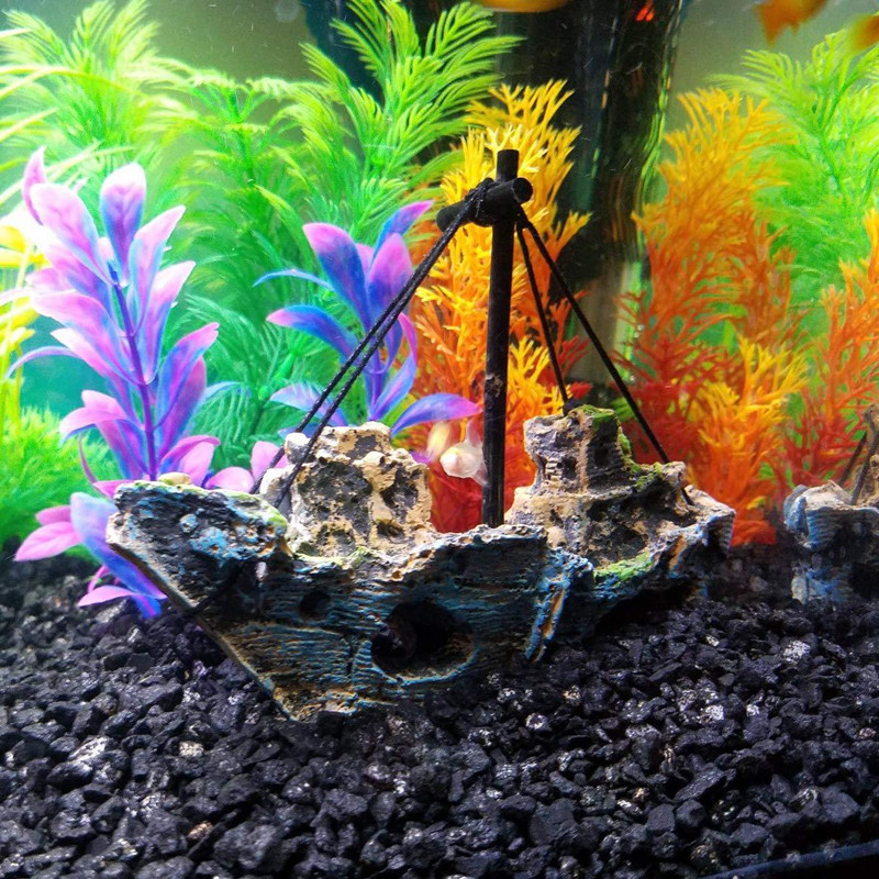 Aquarium Dekorationen Landschaft Piratenschiff Wrack Schiff Jahrgang Harz Stiefel Aquarium Zubehör Heimat Dekorationen