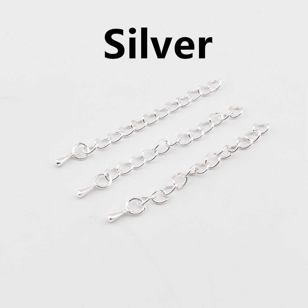 20 Teile/los 5 7cm Erweiterte Ketten Wasser Tropfen Charme Ton Verlängerung Schwanz Kette für Schmuck Machen Lieferungen DIY Armband zubehör: S / YELLOW
