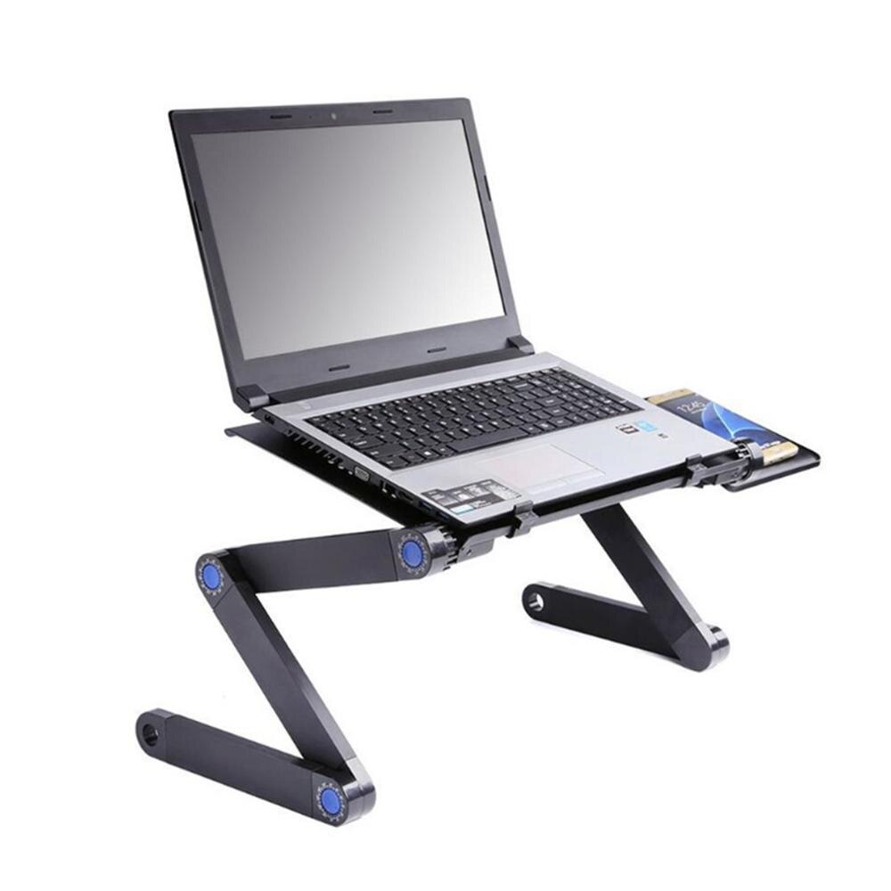 0.48m Portable Foldable Aluminum Alloy Laptop Computer Notebook Table Stand Desk Bed Tray Enjoy Fun in Home With Fan