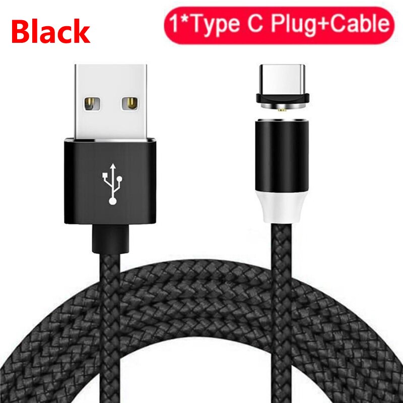 Qc 3.0 carregador de carro duplo usb cabo magnético tipo c cabo de carregamento para huawei p40 p30 p20 lite pro samsung s8 s9 s10 s11 plus lite: Black Type-c Cable