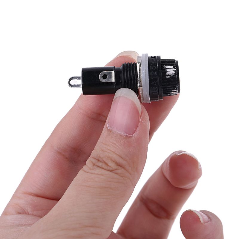 5 stk 10a sikringsholderkontakt til chassispanel til 5*20 glassikringer 250v r9uc