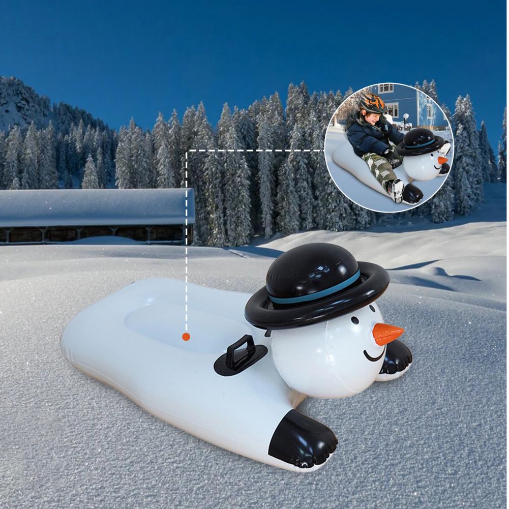 Addensare tubo da neve resistenza allo strappo slitta da neve gonfiabile PVC bella forma di pupazzo di neve tubo da neve gonfiabile con manico per sci санки