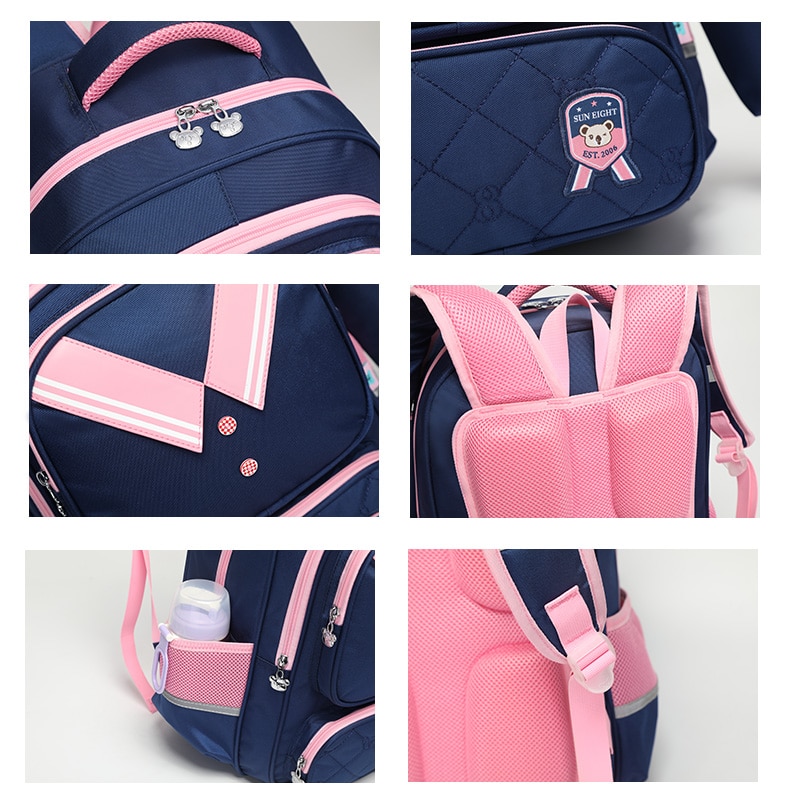 Sun otte skoletasker til piger skoletaske børn rygsæk ortopædiske ryg børn tasker