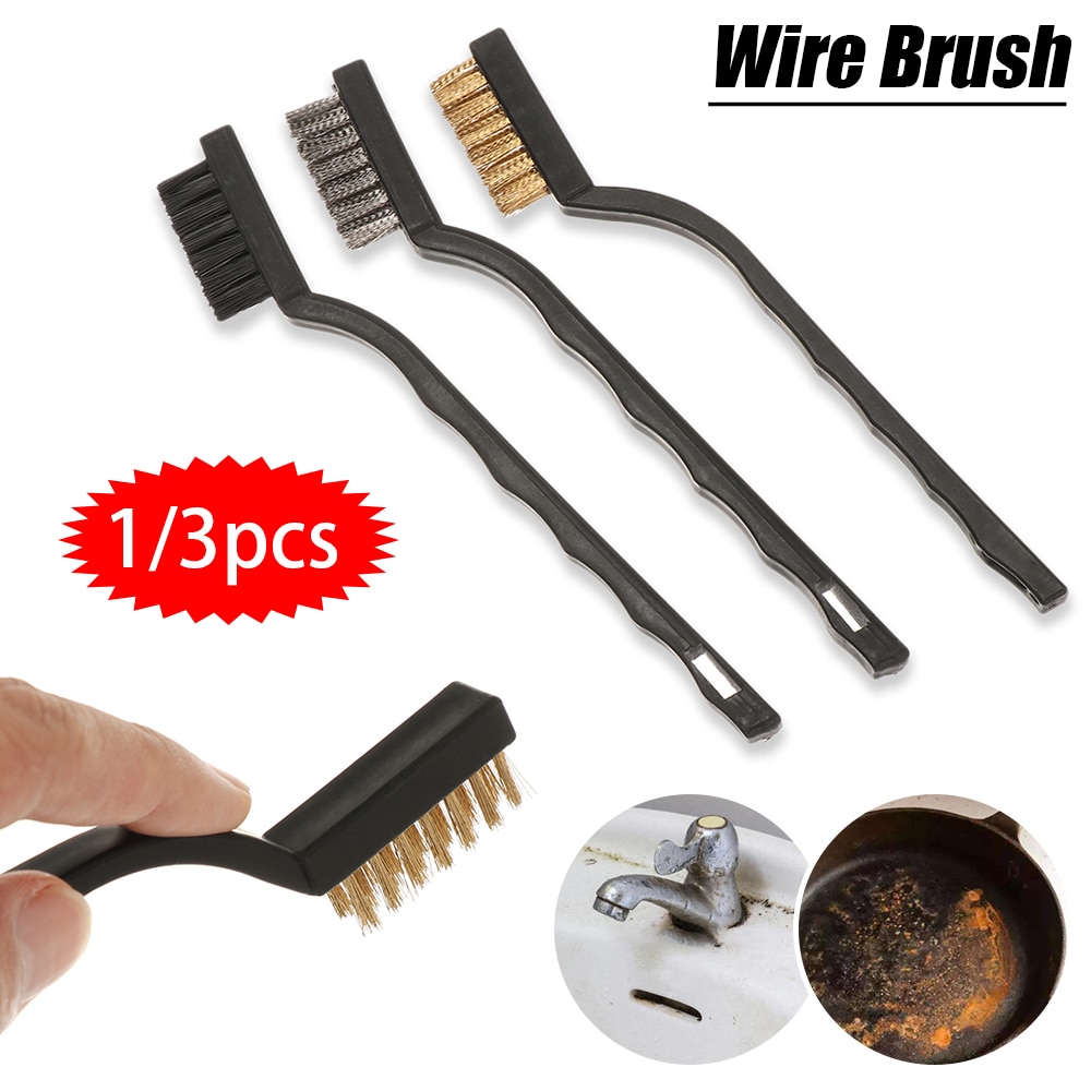 Cepillo de alambre manual, removedor de pintura de óxido de Metal de latón y acero, herramienta de superficie de limpieza, Grill multifuncional, herramienta de limpieza, salida de ventilación Dura