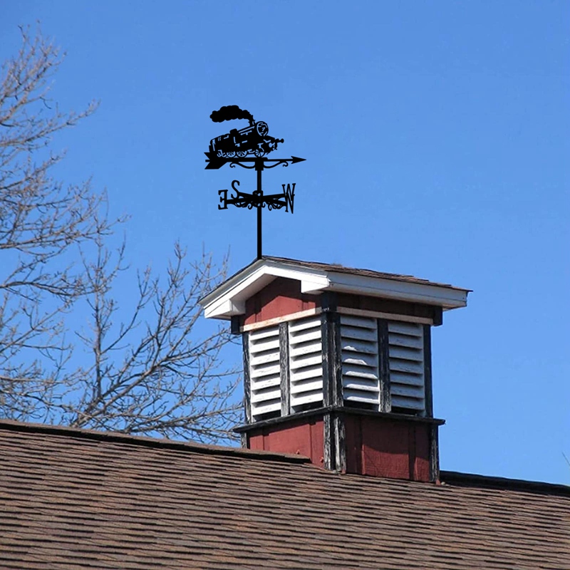 Steam Train Silhouette Weather Vane Weathervane Weathercock For Garden Patio Yard Ornament