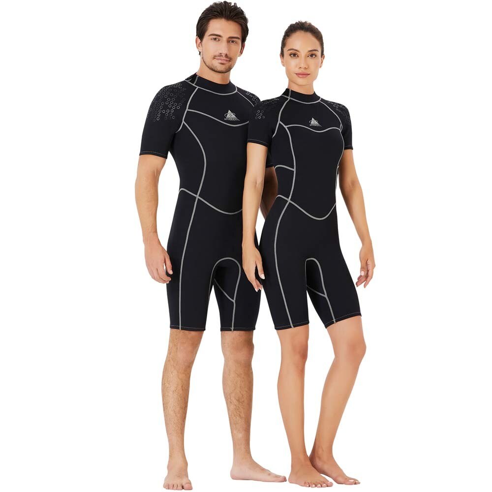 Dikke 3Mm Neopreen Wetsuit Mannen Vrouwen Warm Houden Zwemmen Duiken Pak Korte Mouw Triathlon Wetsuit Surf Snorkelen