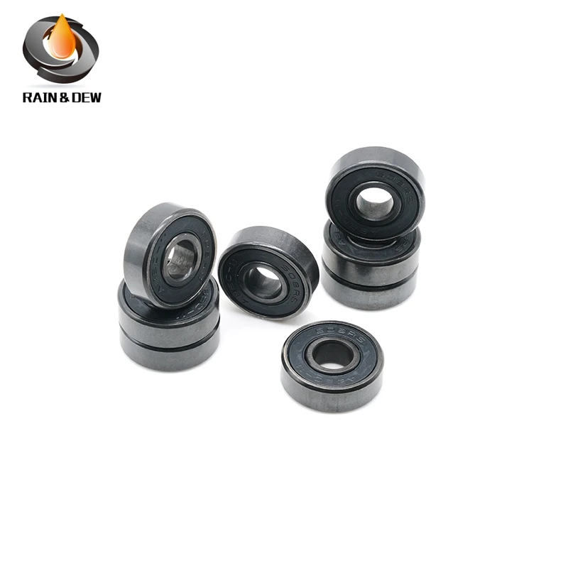 8Pcs 608RS ABEC-11 608 Roller Skate Scooter 8X22X7mm Skateboard 608-Zwart Lagers Hoge Prestaties