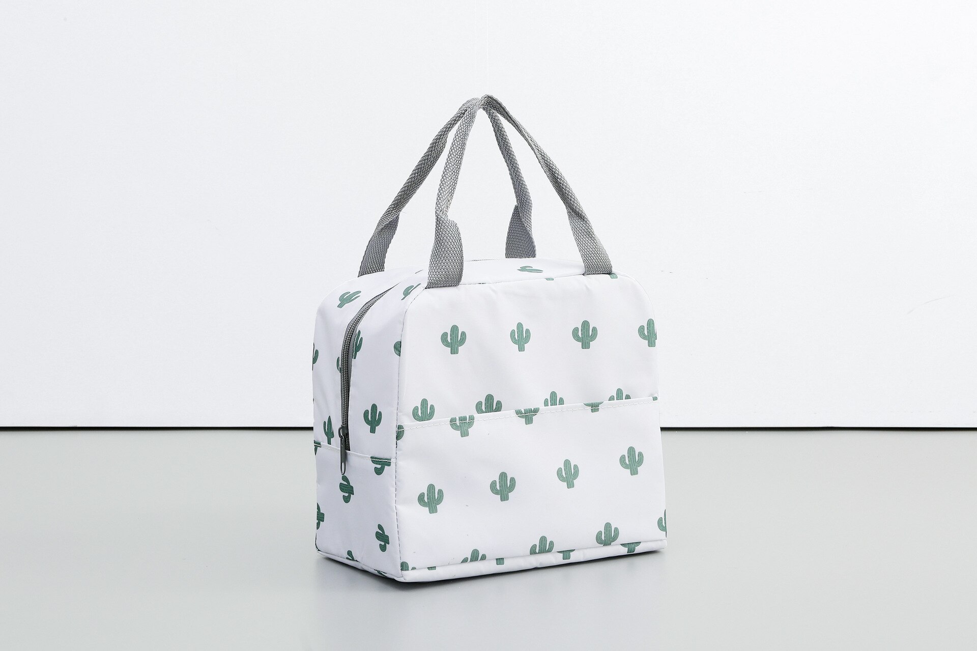Funktionellt mönster kylare lunchbox bärbar isolerad duk lunchpåse termisk mat picknick lunchpåsar för kvinnor barn: Vit