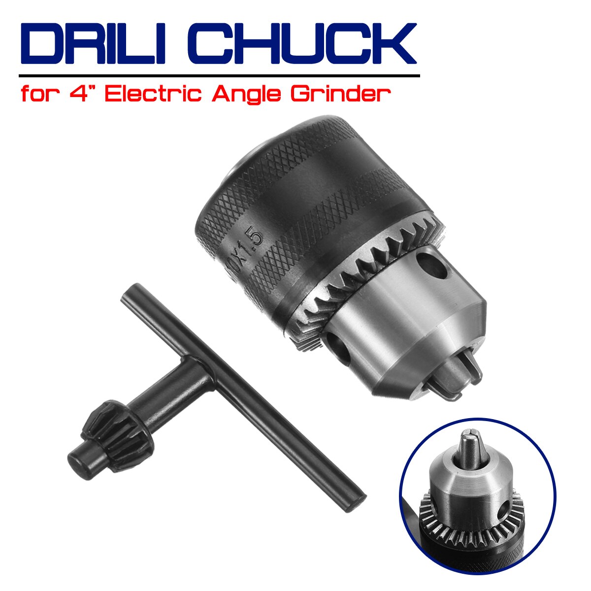 For 4" Electric Angle Grinder 10mm Chuck Holder Power Drill Convert Adapter M10 High Precision Collet Chuck