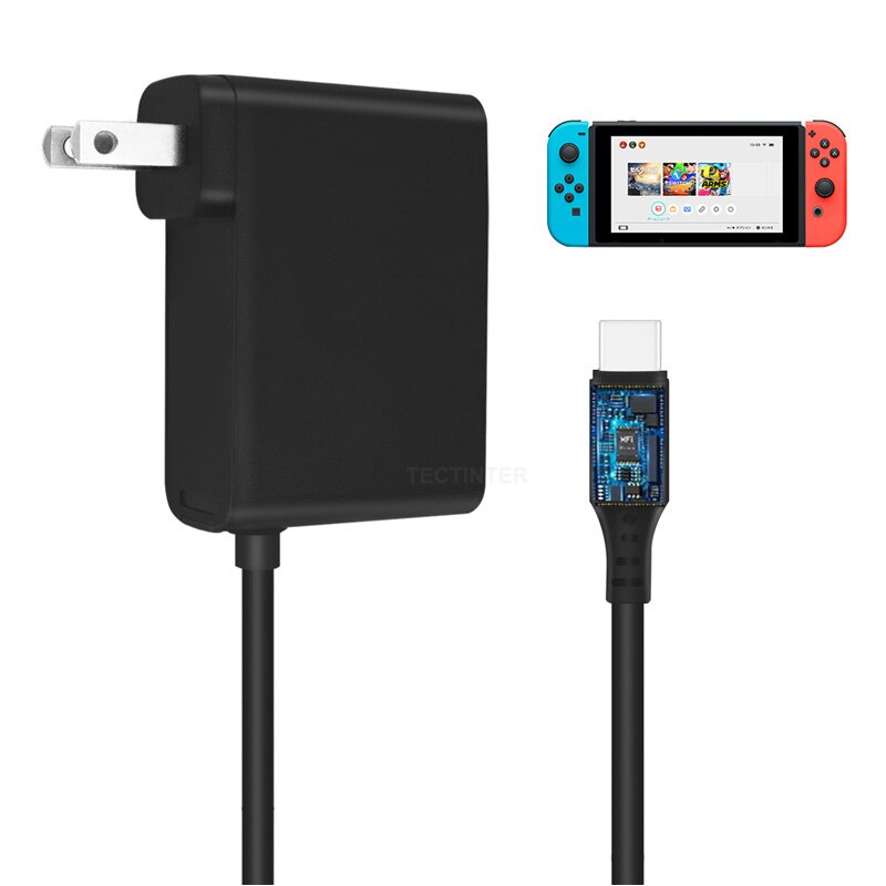 Spina ue e usa caricabatterie adattatore ca compatibile Nintendo Switch NS Console di gioco USB 5V tipo C alimentazione