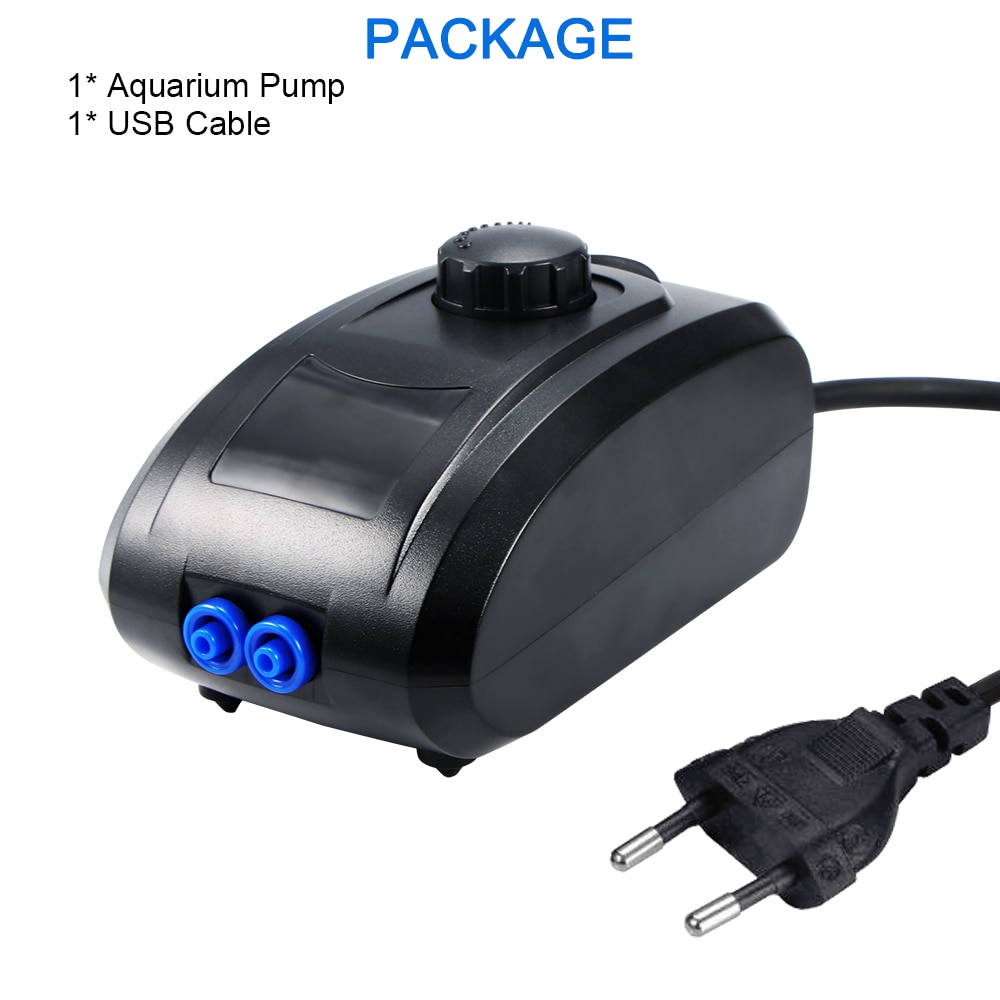 1PC Stille 4W luchtpomp luchtcompressor 2 Outlets voor lucht steen te verhogen Zuurstof, zwart Luchtpomp voor Fish tank aquarium