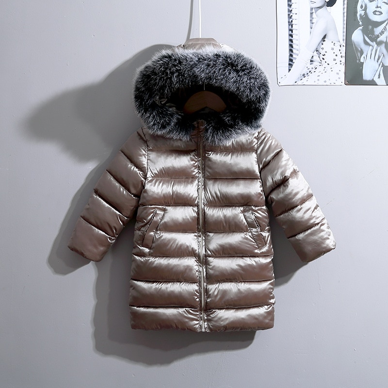 Baby drenge jakker vinter småbørn pige vindtæt pels med hætte dun solid lang style flyverdragt til 3-9y børn drenge