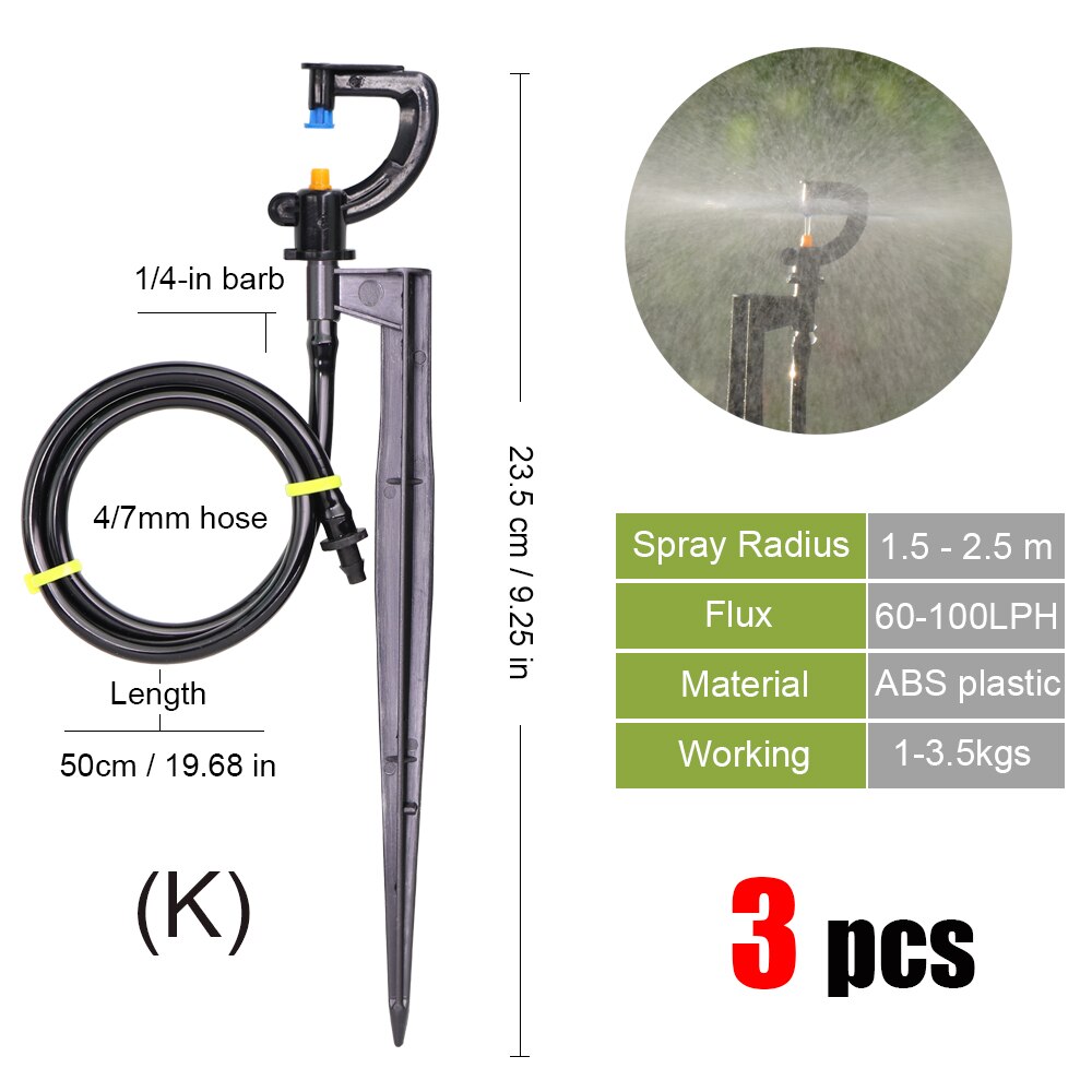 MUCIAKIE-rociadores de jardín con boquilla de nebulización, rociador de riego para jardinería o plantas, 3 uds.: Kx3pcs