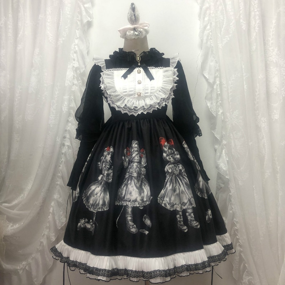 Vestido gótico Lolita para chicas, vestido de Ángel oscuro, serie Lolita, vestido JSK de Soufflesong, vestidos Kawaii AFC533