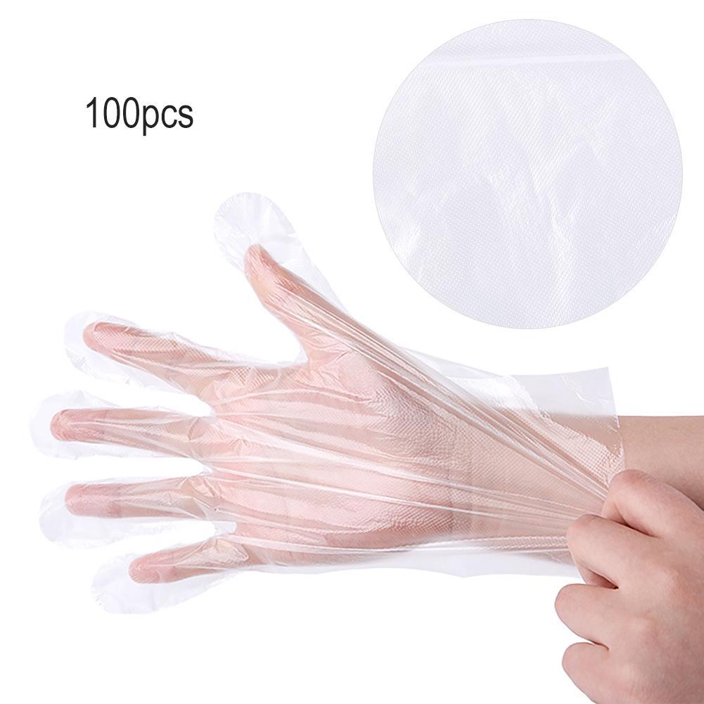 100 Pcs Kids Wegwerp Handschoenen Plastic Transparant Hand Handschoenen Beschermende Eenmalige Koken Eten Handschoenen Voor Kinderen 4-12 Jaar