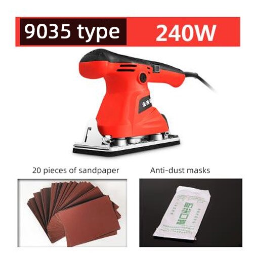 Lijadora eléctrica de 240W, pulidora, lijadora, herramienta de carpintería con papel de lija para madera, Metal y plástico