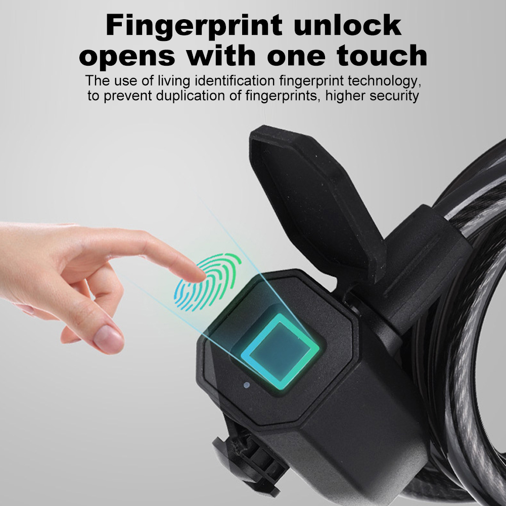 Fingerabdruck-Fahrradschloss, USB-Aufladung, schlüsselloses Motorrad-Sicherheitsschloss, Diebstahlsicherung, Fahrradschloss für Elektrofahrrad, Roller