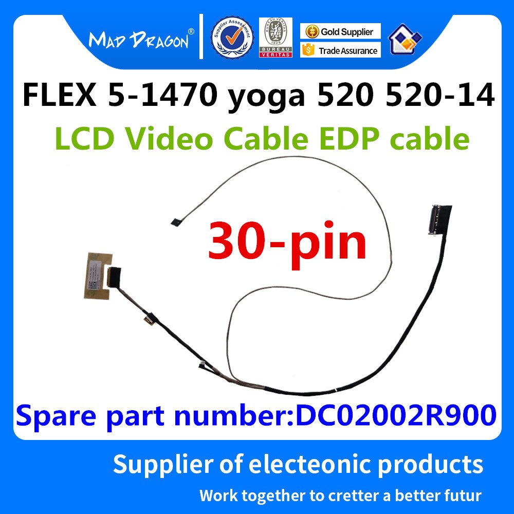 DC02002R900 5C10N67449 For Lenovo YOGA 520 520-14 FLEX 5-1470 Laptop LCD LED LVDS Display Ribbon Video Screen Flex Wire Cable