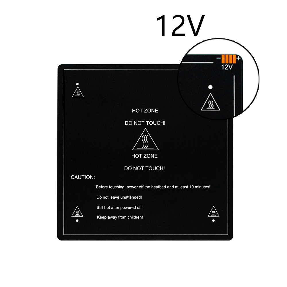Cama térmica MK3 más 220x220/300x200/310 310mm x 12 V/24 V cama de aluminio mejorada para piezas de impresora 3d impressora: 310x310x3.0mm 12V