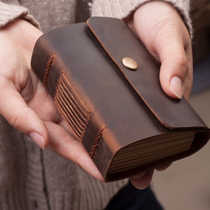 Handmade Mini Cute Pocket Diary Leather Notebook Travel Journal Sketchbook Vintage School Birthday