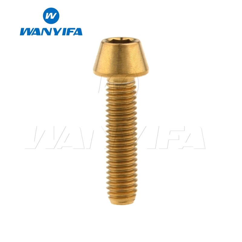 Wanyifa Titanium Ti Bolt Screw Conical Tapered Head Bolt for Bicycle Headset M6 x 20 25 30 35mm