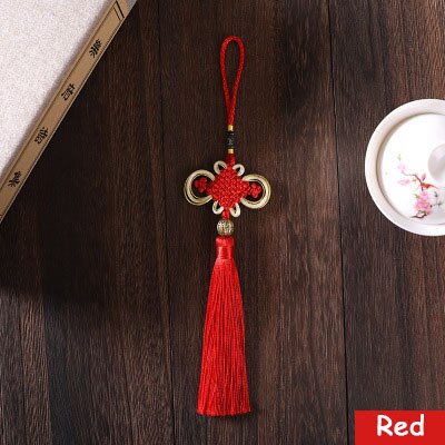 2 uds. De nudos chinos, abalorios, flecos, colgantes, Material artesanal para manualidades, adornos de borlas para cortinas de , accesorios de decoración, cinta de borlas: Red