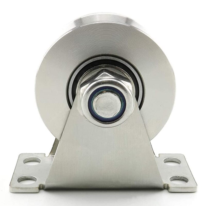 1Pack U-Type Stainless Steel Pulley Block Mute Bearings Groove Sliding Roller Track Wheel