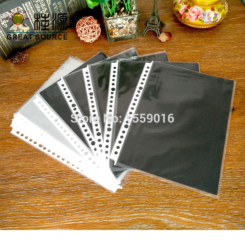 Photo Album leaf DIY Leaf Punched Pocket With 300g Black Paper Card Board Nonpoisonous Tasteless For A5 Binder Folder