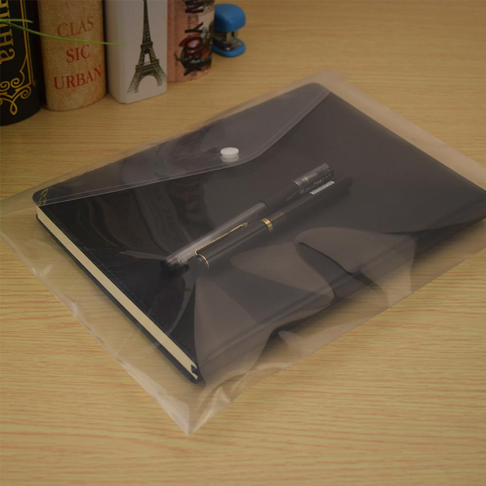Adeeing Transparent A4 Document File Bag Envelope Holder Storage Case Snap Button Organizer Container for Papers d20