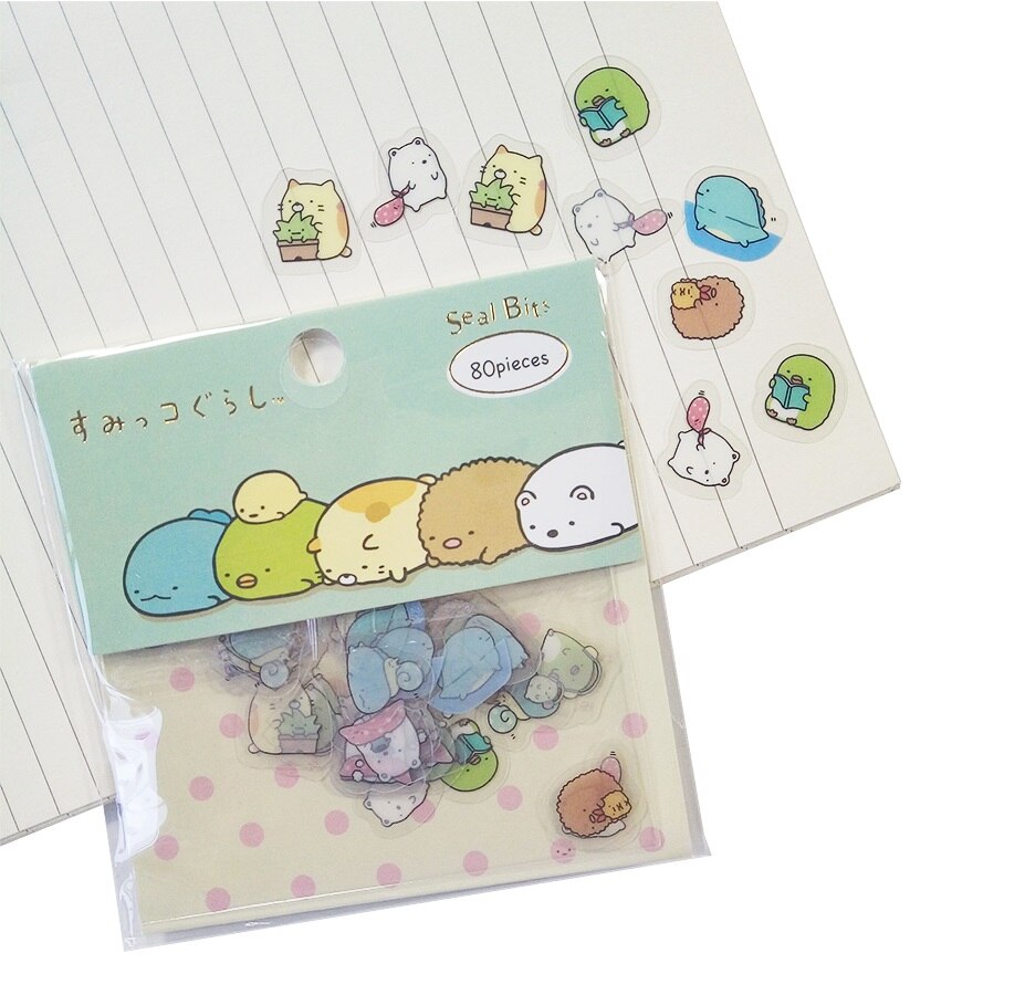 80 Pcs/lot Kawaii Cute Bear Cat Rabbit Sticker DIY Scrapbooking Diary Decorations Sticky Notes Memo Pad Deco Phone Stickers: Green