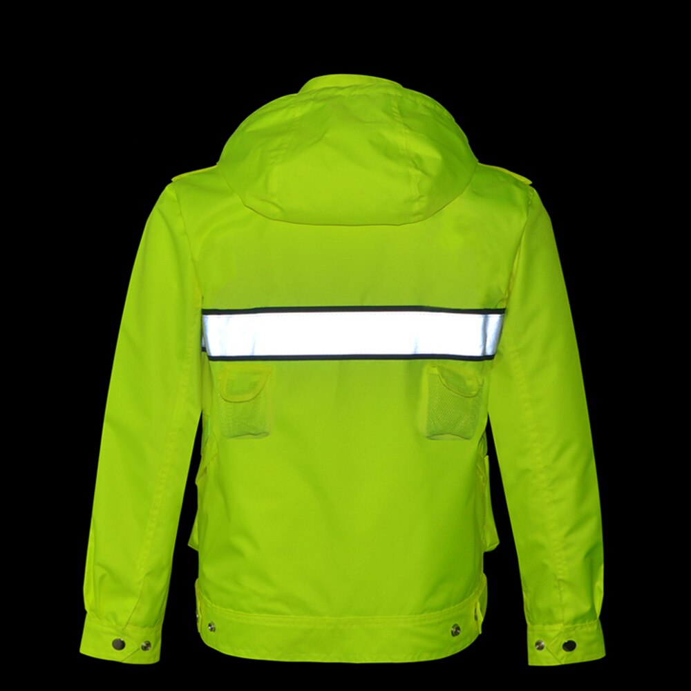 Hi-Viz High Visibility Waterproof Rain Jacket Safety Jacket Water Resistant Lightweight Rain Coat For Men Women