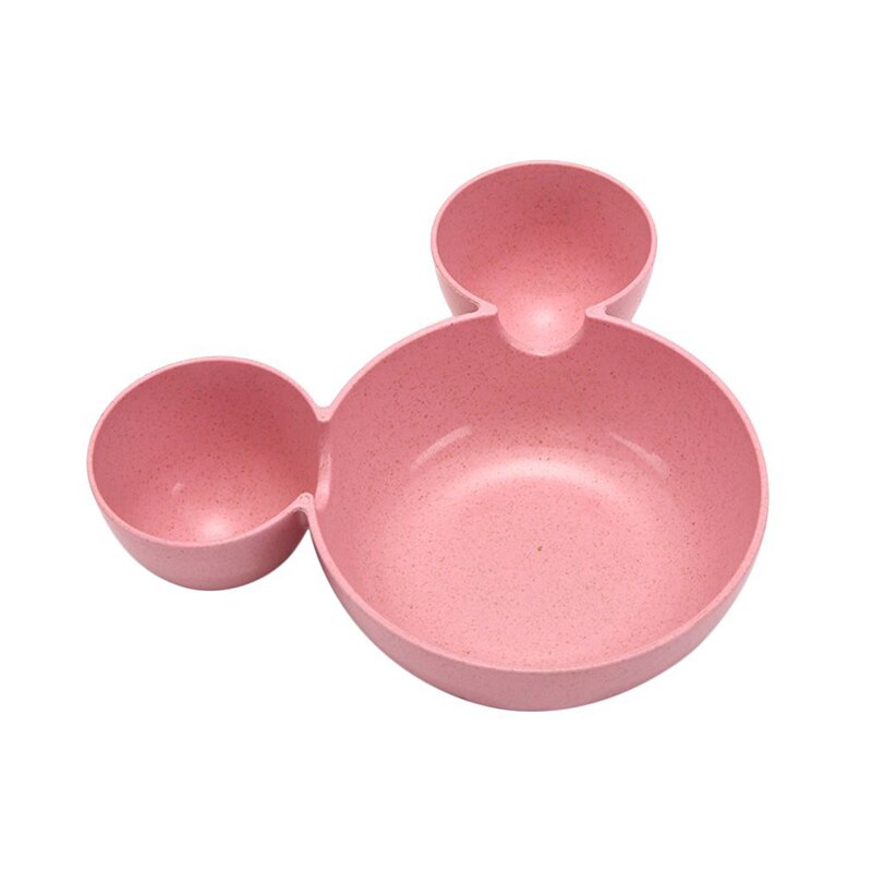 Cartoon Cute Children Kids Plastic Rice Bowl Lovely Eco-friendly Fruit Plate Dishes Tableware Baby Lunch Bowl: Pink