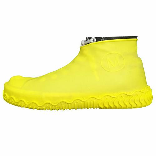 Outdoor binnenzool waterdichte siliconen schoen cover kinderen volwassen waterdichte antislip draagbare siliconen regen binnenzool: Geel / 37
