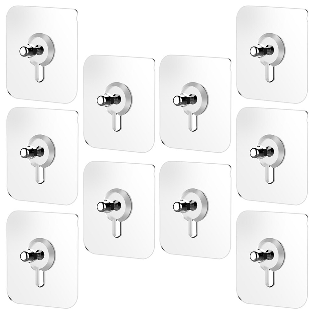 Crochets auto-adhésifs, tampons adhésifs, autocollants pour vis murales, 10 pièces: Silver 8