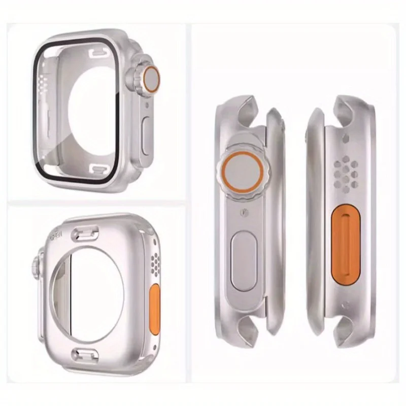 Silicone Band+Case For Apple Watch 40/44/41/45mm 46mm 49mm Breathable Strap with Tempered Glass Cover iWatch Series 10/9/8/7/6/5