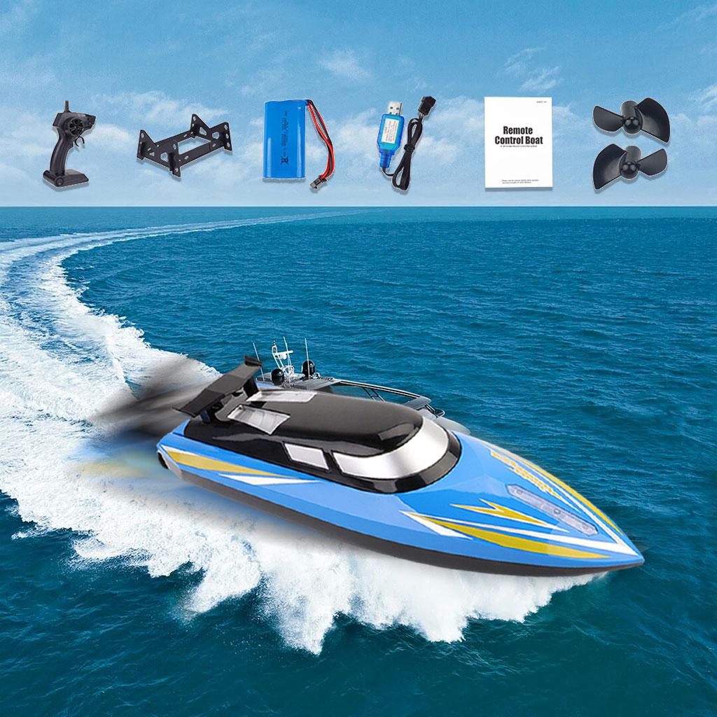 Electric RC Speedboat with Navigation Light 20MPH High Speed Radio Boat Toy